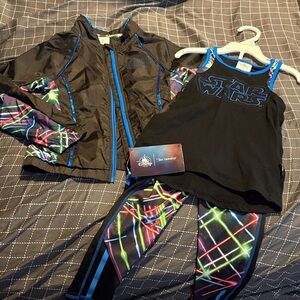 Star Wars Black Tank, Neon Laser Leggings & Black Jacket Set